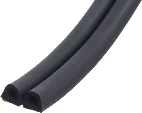 Уплотнитель самоклеящийся D-образный резиновый Sanok двойной 14х12 мм коричневый 