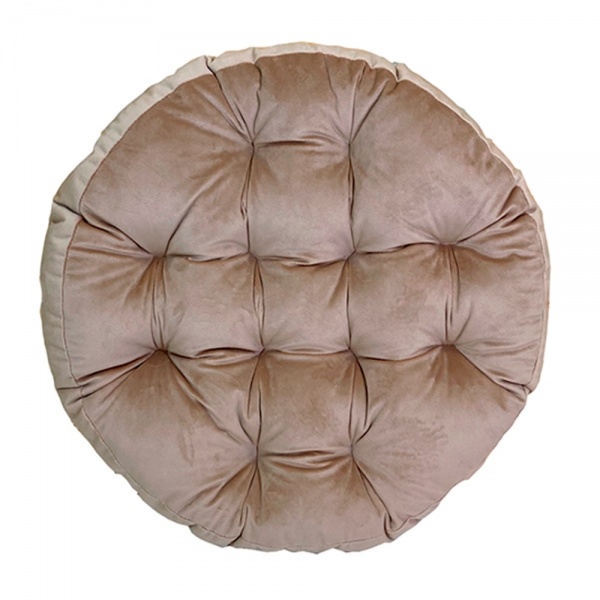 Подушка на стул велюровая круглая молли бежевая