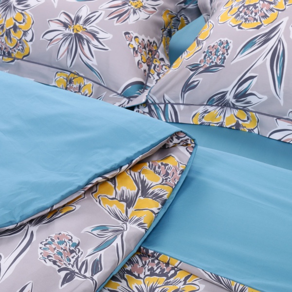 Комплект постільної білизни Leiria сімейний блакитний із малюнком Lameirinho 