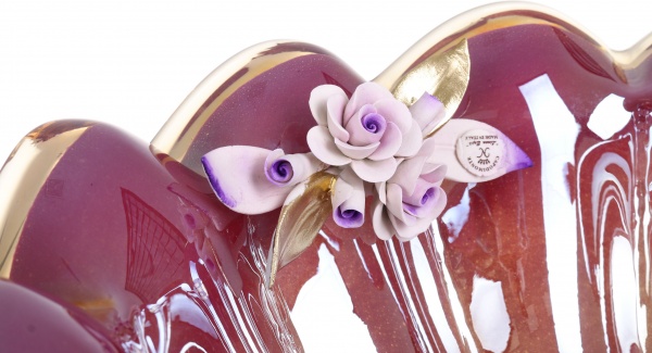 Фруктовница бордовая DESY LILLA/M 40X40X27 White cristal