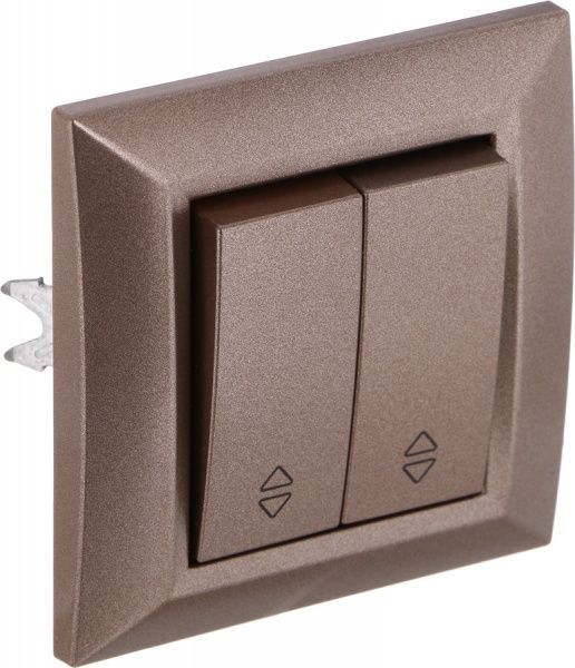 Выключатель проходной двухклавишный UP! (Underprice) Vesta без подсветки 10 А 220-250В коричневый
