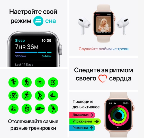 Смарт-годинник Apple Watch SE GPS 40mm silver/blue Aluminium Case with AbyssBlueSportBand (MKNY3UL/A)