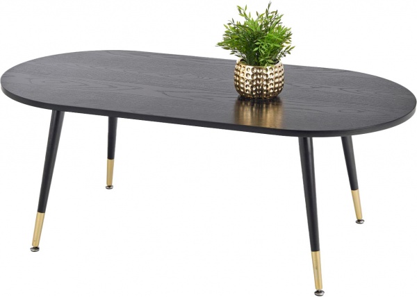 Стіл журнальний BRW Embosa 1200x470x600мм чорнийзолотий/дуб чорний 