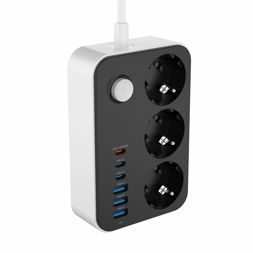 Фильтр-удлинитель ColorWay с заземлением 3 гн. черный 2 м CW-CHE36PDB