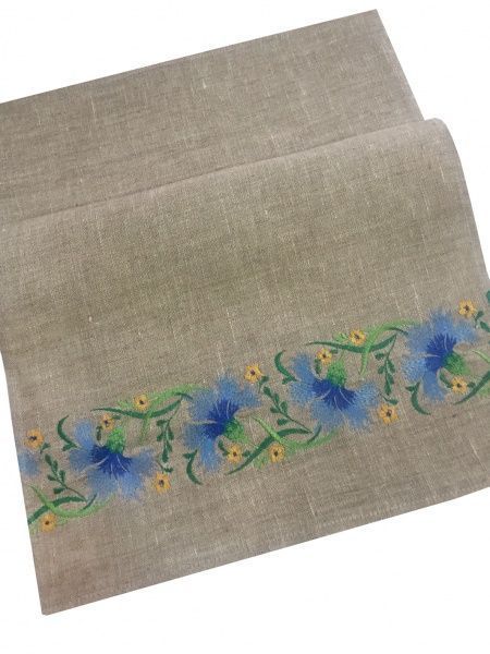 Полотенце Цветы Васильки 45x65 см серый Галерея льна 