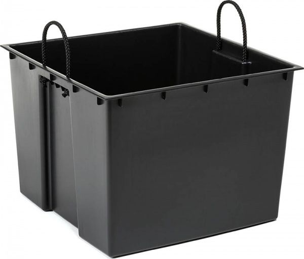 Горшок пластиковый Lamela Финезия с вкладом ротанг квадратный 19,5л белый 