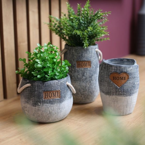 Кашпо керамічне Home in love 12,5х16,5 см сірий