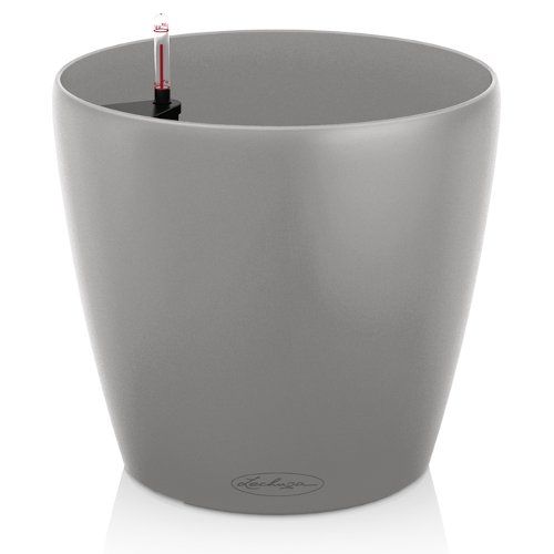 Вазон пластиковий Lechuza Classico Color 35 13229 круглий срібний 