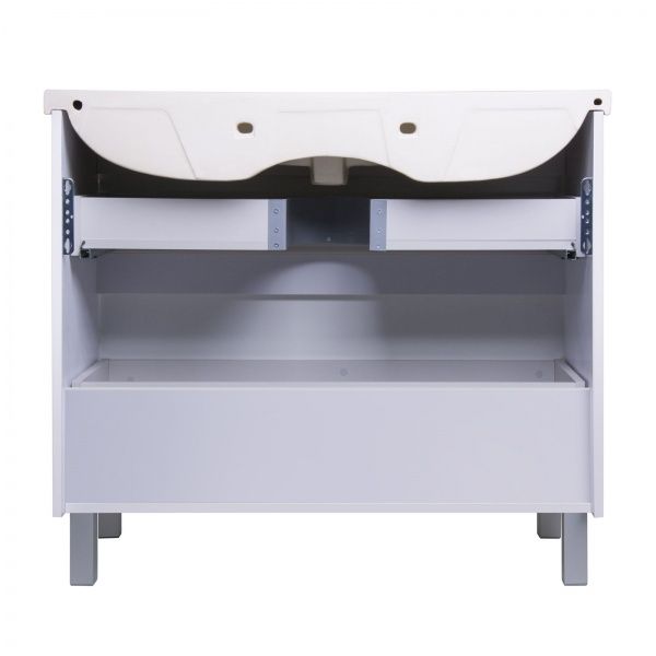 Тумба Мойдодыр Палермо светлый бетон 100 см c умывальником ID-100