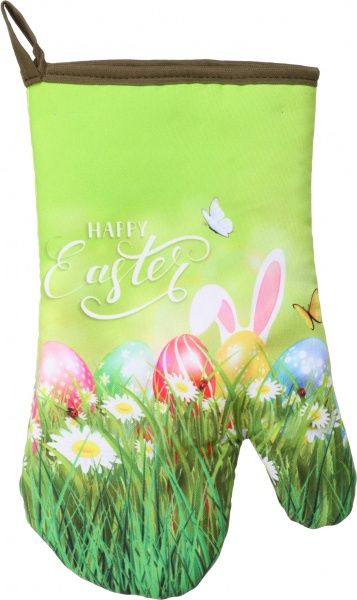 Набор кухонный Happy Easter зеленый с рисунком Галерея льна 