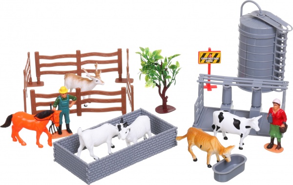 Ігровий набір Shantou х36 шт. ферма 45х34 см червоний JY301557