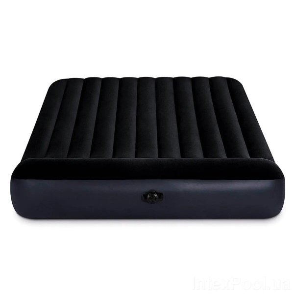 Матрас надувной Intex (велюр) с подголовником арт. 64144 203х183 см синий