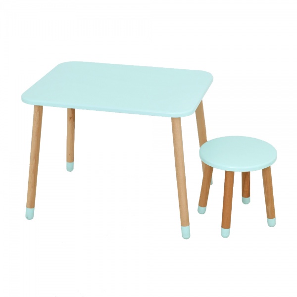 Комплект стіл і стілець ArinWOOD Зайчик бірюзовий 04-026B 