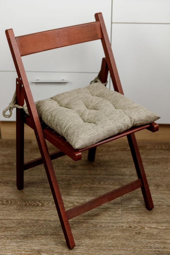 Подушка на стул Chenilla серая 40х40 см Прованс