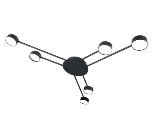 Люстра стельова Светкомплект G LINE 6 6xGX53 чорний матовий