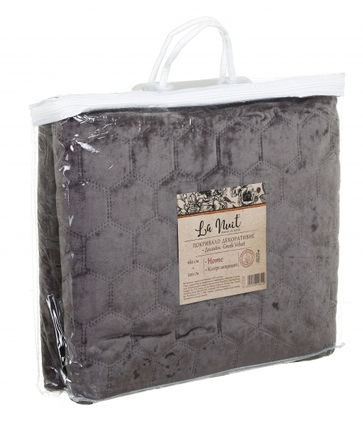 Покрывало Greek Velvet 260x240 см La Nuit антрацит 