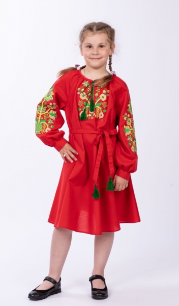 Платье Эдельвика р.140 красный 109-22/00 