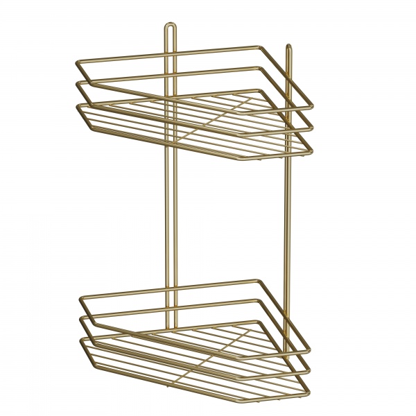 Полиця для ванної Україна кутова 2-ярусна 25 см золото 