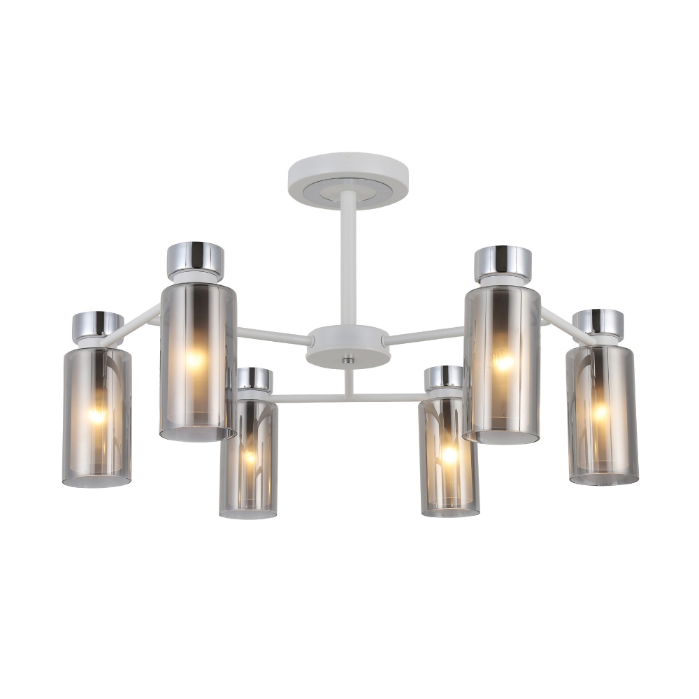 Люстра Miorro Leone метал/скло 6x40 Вт E14 чорний 51-311-080