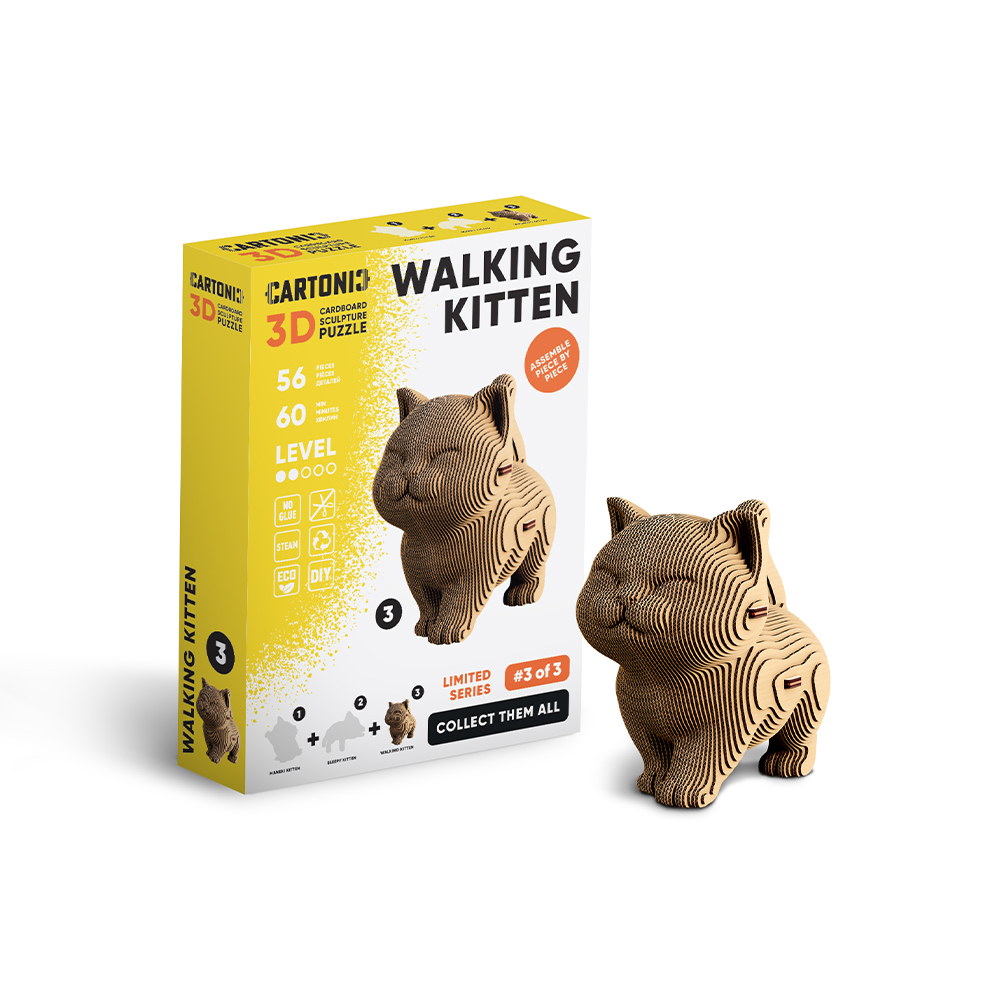 Конструктор картонный Cartonic 3D Puzzle WALKING KITTEN CARTMNWALK