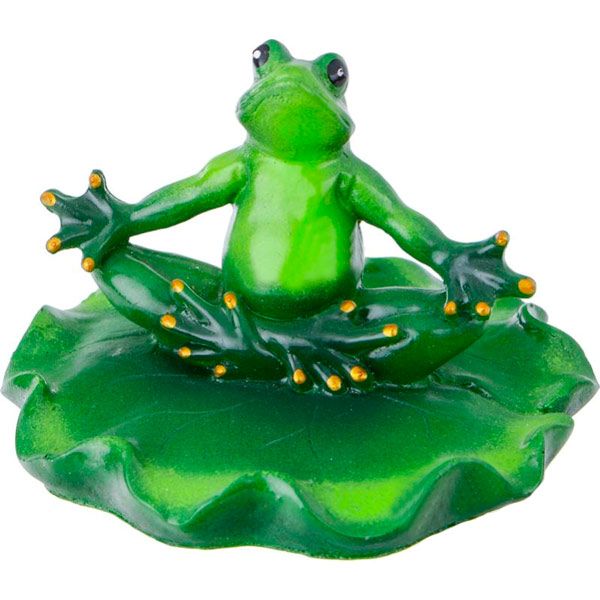 Фигура декоративная Лягушка на листочке 15х13х8.5 см