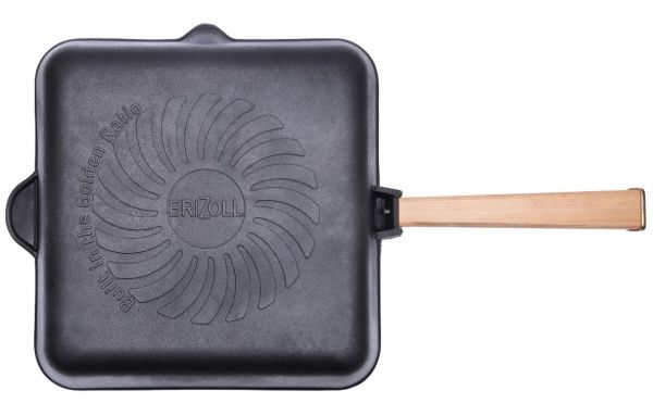 Сковорода-гриль чавунна з ручкою 280х280х50 мм Optima Brizoll