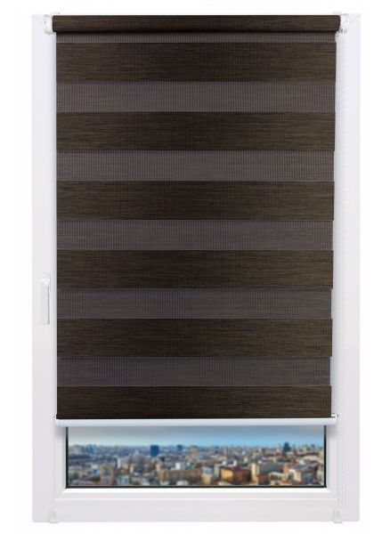 Ролета день-ночь Delfa Натур 73x160 см шоколадная 