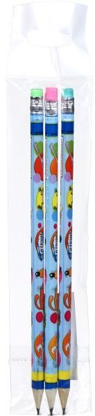 Набор карандашей чернографитных НВ Crazy Pets 3 шт. 83653-3 Centrum