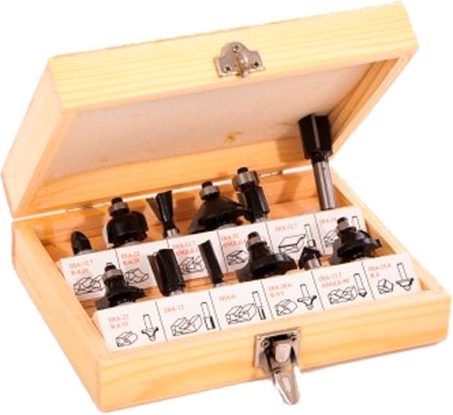 Набор фрез галтельнаякарнизнаяV-образнаяпрофильнаяфасочная Hitachi по дереву 500507