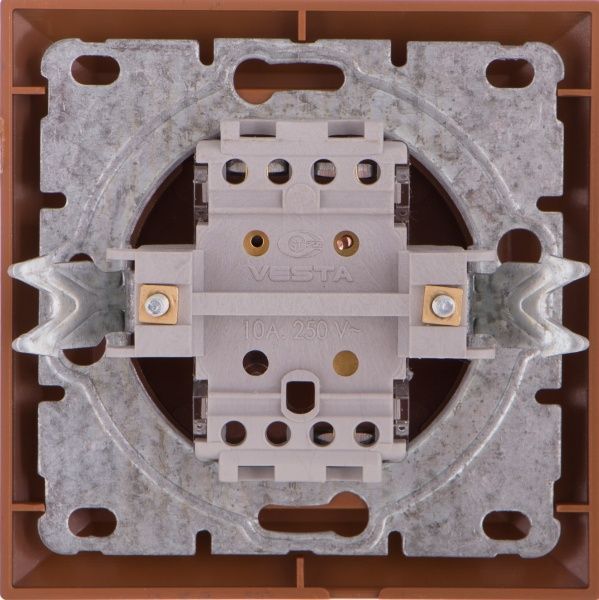 Вимикач прохідний одноклавішний UP! (Underprice) Vesta без підсвітки 10 А 220-250В коричневий