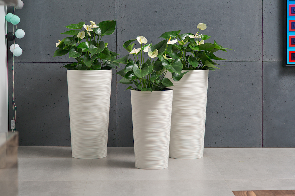 Вазон пластик LILIA DLUTO 25х47 см круглый белый матовый 9,5 л Lamela (9057269)