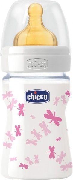 Пляшечка Chicco Well-Being з латексною соскою 150 мл для дівчинки