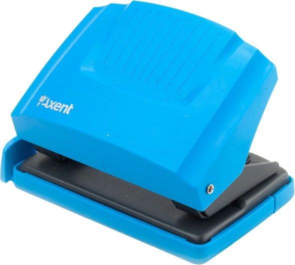 Дырокол Shell 20 листов с пластиковым верхом голубой Axent