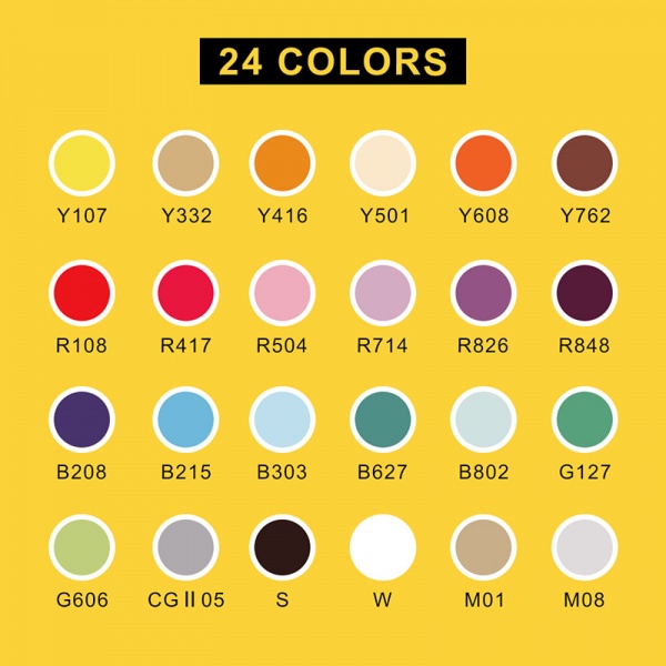 Набор маркеров Arrtx акриловых 24 цвета (AC-002-24) LC302222 