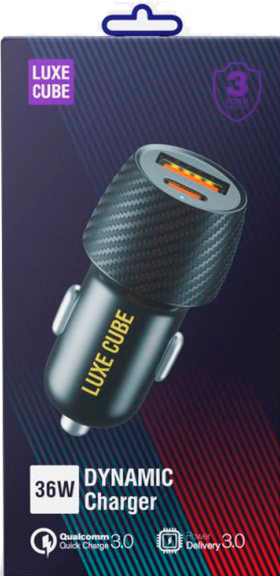 Автомобильное зарядное устройство Luxe Cube USB type-С / USB Type-A 3.0 Power Delivery Black (4446689880957) 