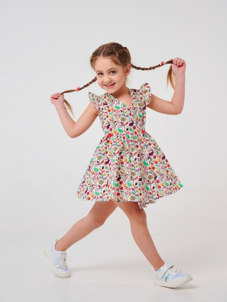 Платье Smil 120351 р.92 бежевый с рисунком 