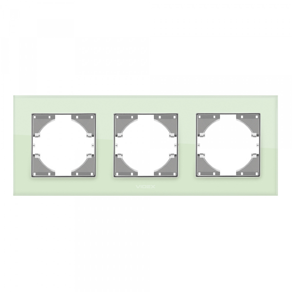 Рамка трехместная Videx Binera горизонтальная зеленый VF-BNFRG3H-GR