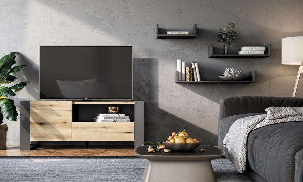 Набір полиць Грейд Делфа 800x118x252 мм графіт сірий 