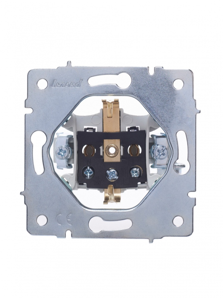 Розетка з кришкою 1 із заземленням Lezard Vesna IP20 білий 742-0288-123B