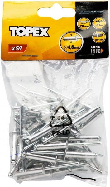Заклепка вытяжная 4.8x23 мм 50 шт Topex