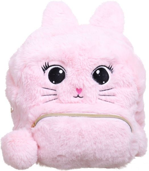 Рюкзак шкільний Кошеня з помпоном рожевий