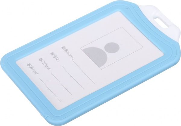 Бейдж вертикальний блакитний 11,5x7 см