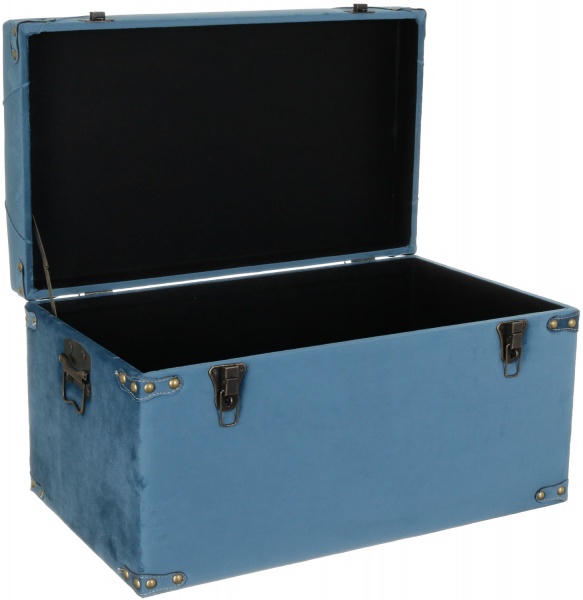 Сундук-пуф Велюр азур 64х35х33 см 