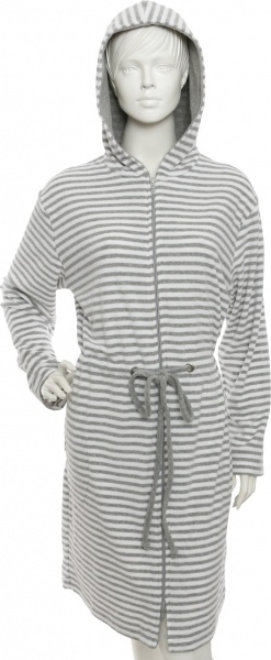 Халат женский Cawo Hood р. XS серый с белым 