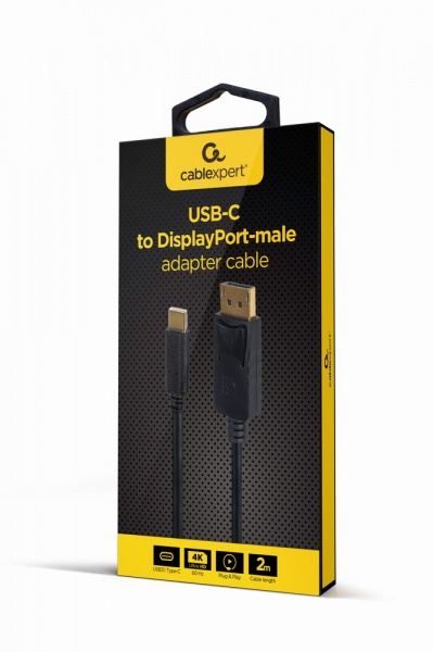Кабель Cablexpert USB-C на DisplayPort, 4K 60 Гц 2 м black (A-CM-DPM-01) 