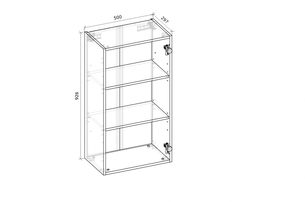 Шкаф верхний Грейд Оптимум 500x926x297 мм серый графит