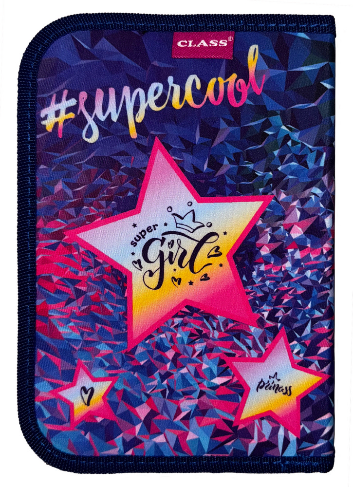 Пенал шкільний Super Cool 24004C CLASS синій із малюнком