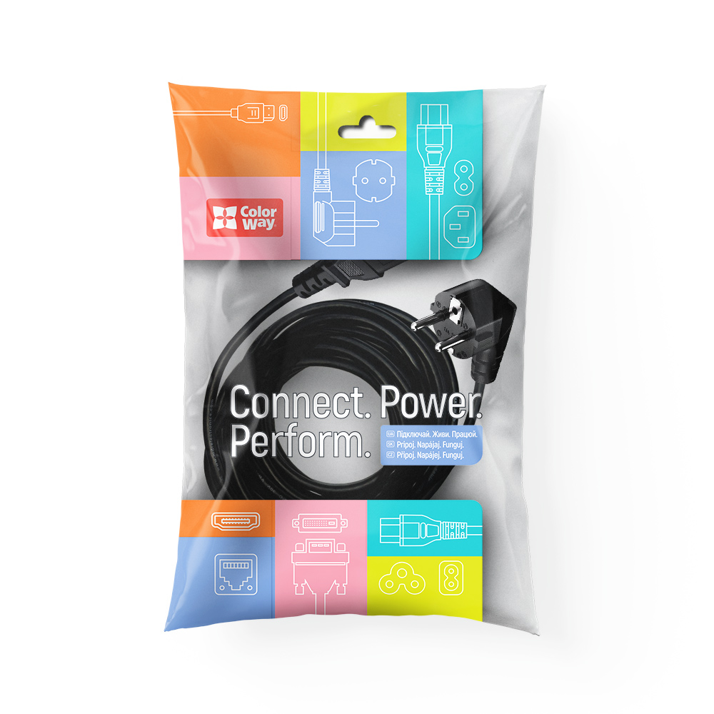 Кабель живлення ColorWay 1,8 м black (CW-CBP082-BK)