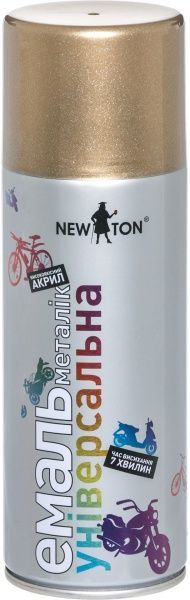 Эмаль аэрозольная универсальная Mеталлик New Ton золотистый 400 мл