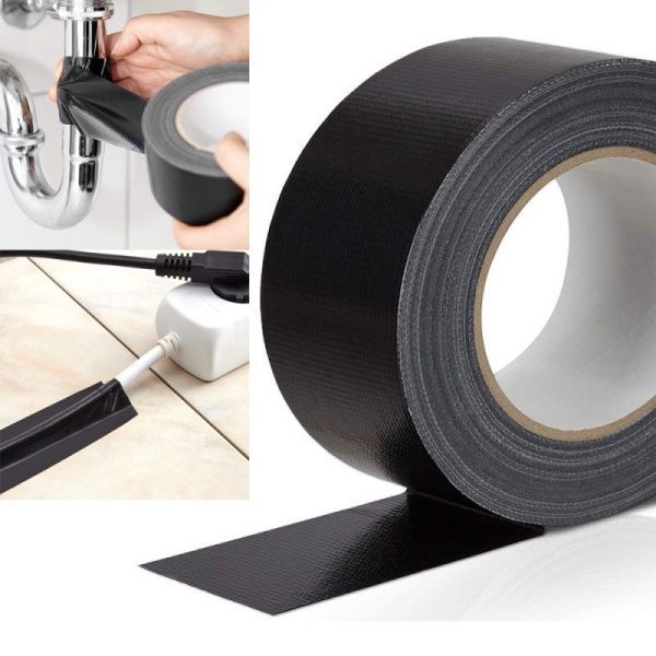 Армированная ремонтная лента клейкая 3180 48 мм х 50 м х 170 мкр черная Пакпрінт 